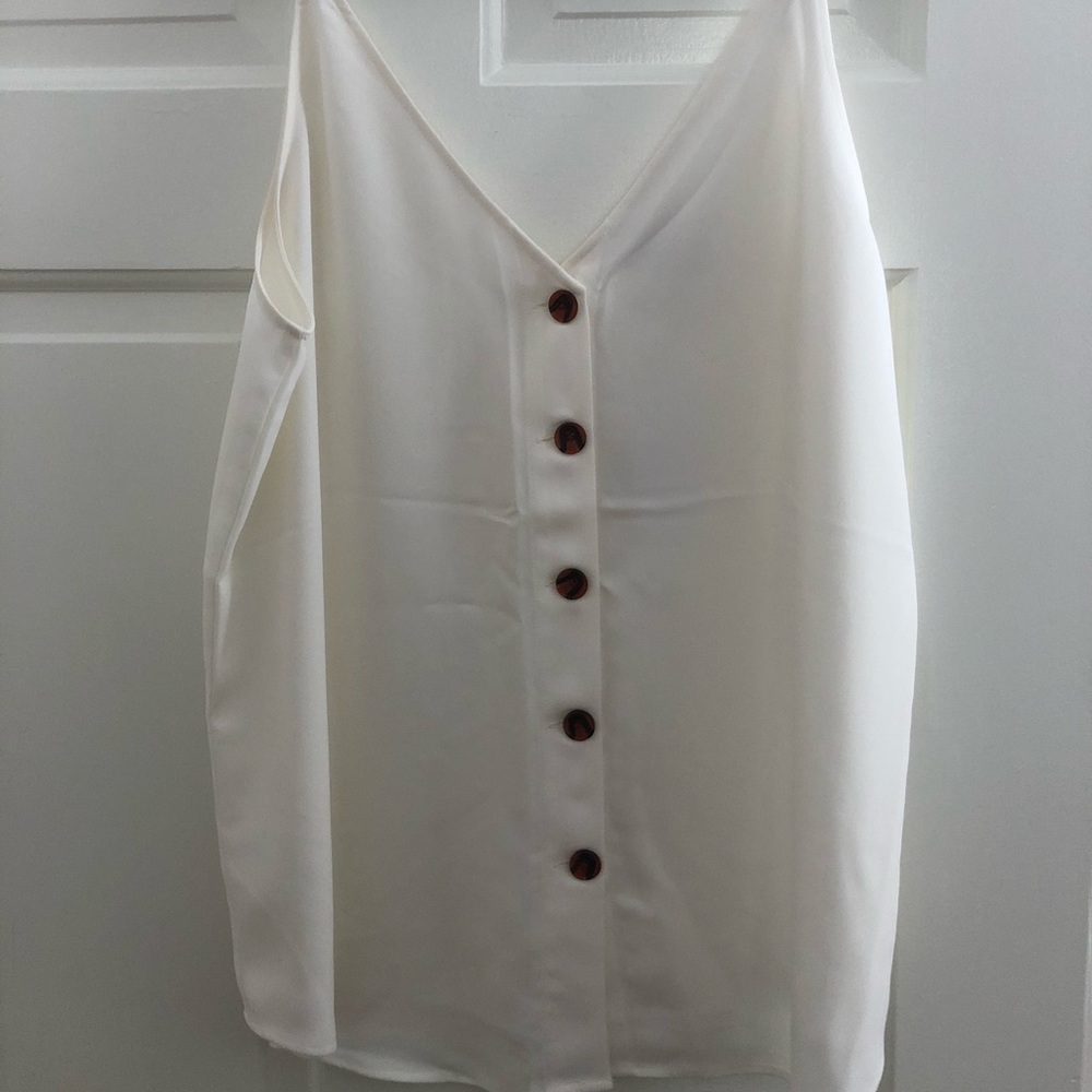 LOFT V-neck Button Cami Blouse